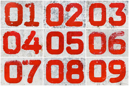 Collage of textural numbersの写真素材