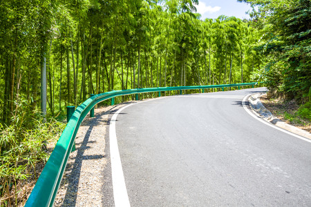Road through the bamboo forestの写真素材