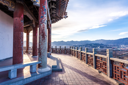 pavilion in park of Beijing,chinaの写真素材