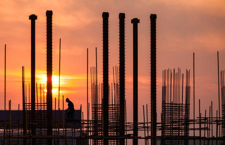 silhouette of construction siteの写真素材