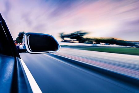 ar on the road whit motion blur background