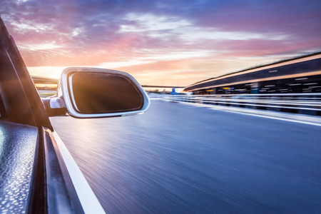 ar on the road whit motion blur background