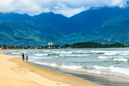 Blue sky and beach in vietnamの写真素材