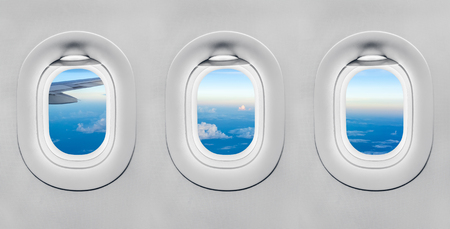 The window of airplaneの写真素材
