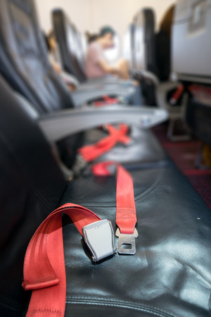 The seat on the planeの写真素材