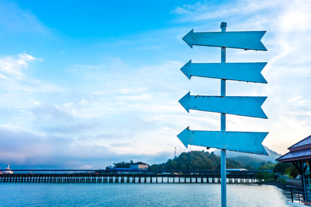 arrow in coastline of Chinaの写真素材