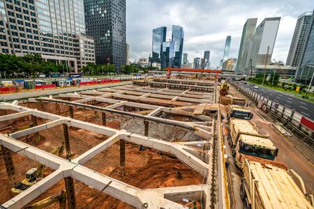 Construction site in city of Chinaのeditorial素材