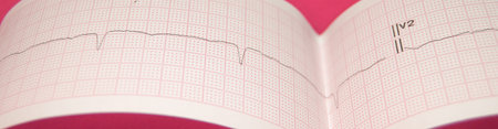 Heart rate on paper for recording an electrocardiogram, prevention of heart diseasesの写真素材