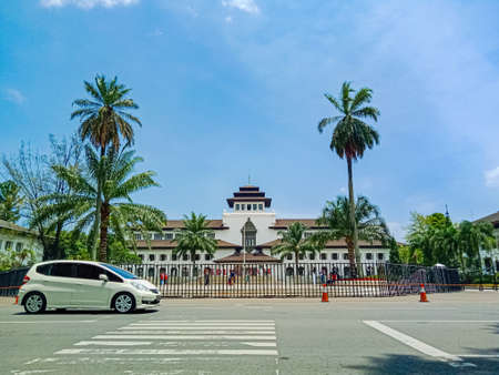 Bandung, West Java, Indonesia - Sunday, October 10, 2021:Gedung Sate, a historic building in the center of Bandung, Indonesia.のeditorial素材
