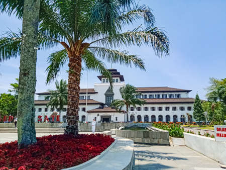 Bandung, West Java, Indonesia - Sunday, October 10, 2021:Gedung Sate, a historic building in the center of Bandung, Indonesia.のeditorial素材