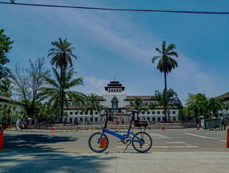 Bandung, West Java, Indonesia - Sunday, October 10, 2021:Gedung Sate, a historic building in the...