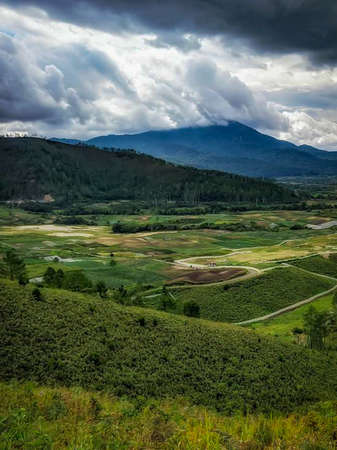 Landscape of the hills of Chiang Rai Province, Thailand.の写真素材