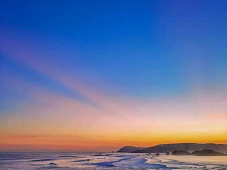 the beauty of the orange sunset in Indonesia
