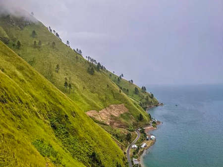 Landscape of Lake Baikal in the summer, Russia.の写真素材