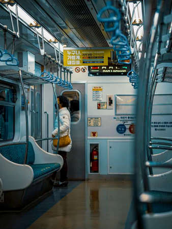 The interior of Bangkok Mass Transit System.の写真素材
