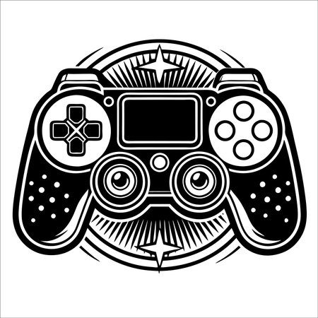 High-quality vector illustration of a sleek game controller icon, perfect for gaming apps, websites, and digital marketing. Ideal for tech, entertainment, and esports projects.のイラスト素材