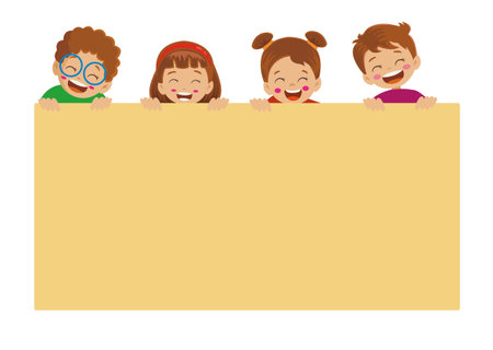 note paper cute kids blackboard girls and boysのイラスト素材