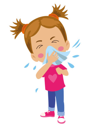 Cute Boy With Runny Noseのイラスト素材