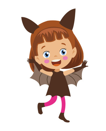 cute beautiful girl in a bat girl costumeのイラスト素材