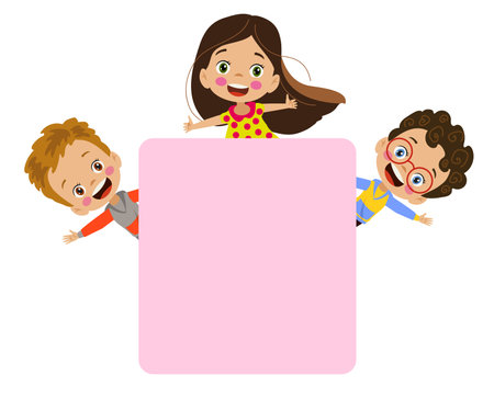 Your text here cute boy holding note paperのイラスト素材