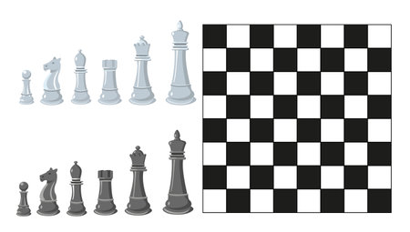 Collection of chess figures. vector illustrationのイラスト素材