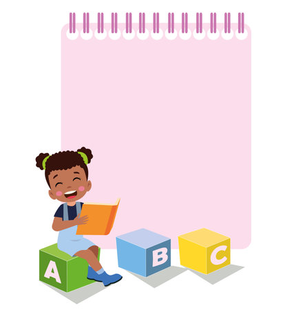 Kids holding banners. Vector boy and girl with empty banner, illustration cartoon school kid and board for textのイラスト素材