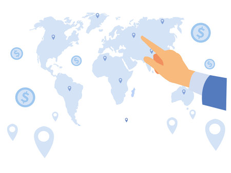 Global business concept. Management strategy. business communication. Human resources.のイラスト素材