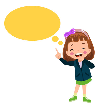 Funny Child Presenting And Pointingのイラスト素材