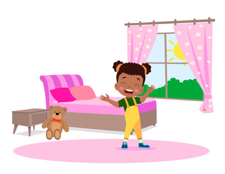 bedroom and kids vector illustrationのイラスト素材