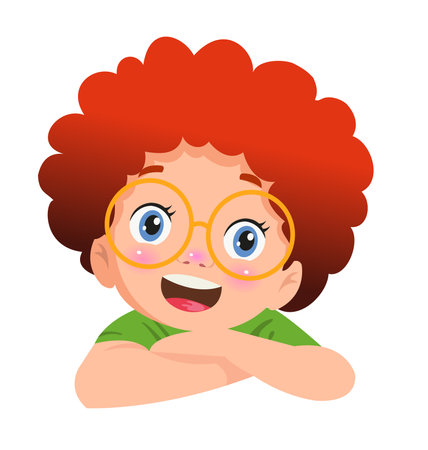 cute boy face vector illustrationのイラスト素材