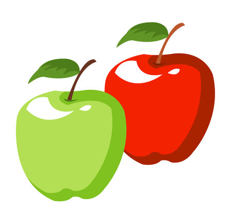 Watercolor red apple isolated on white backgroundのイラスト素材