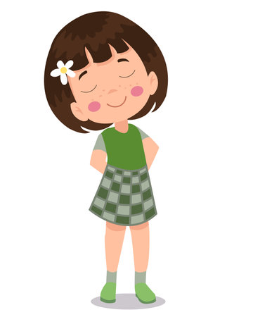 vector illustration of students in different posturesのイラスト素材