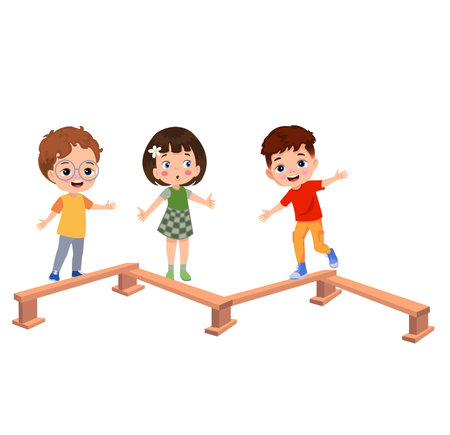 vector illustration of students in different posturesのイラスト素材