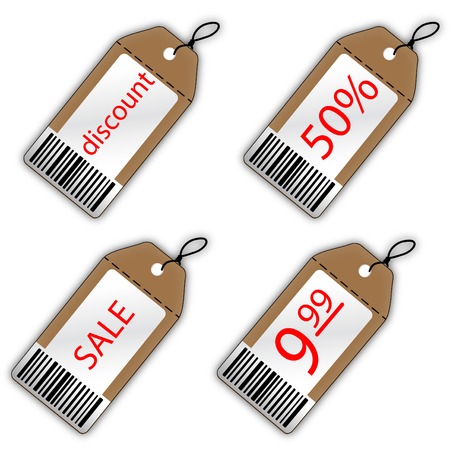Set of cardboard label. Sale and 50 percent, discountのイラスト素材