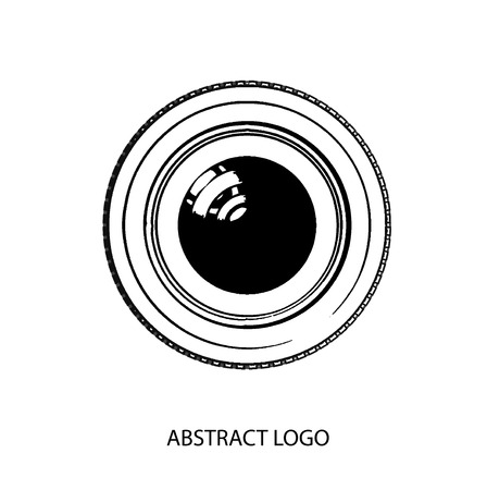 Abstract icon, lens and camera, studio and firm. Vector illustrationのイラスト素材