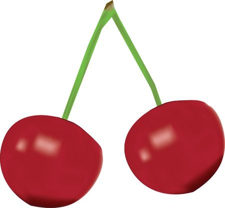 Flat cherry isolate on white. Vector illustrationのイラスト素材