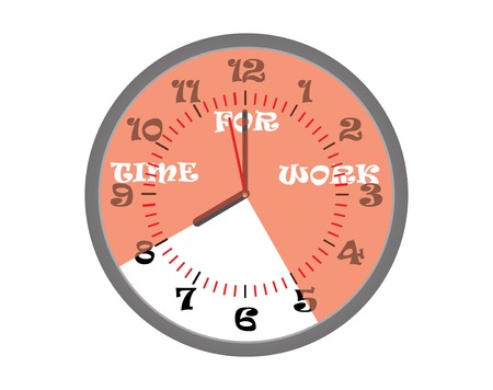 Red sector for Time  work. Vector illustrationのイラスト素材