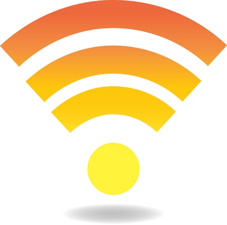 Sign wifi orange-yellow osolated on white. Vector illustrationのイラスト素材