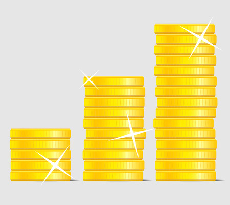 Coin stock. Success currency business wealth. Vector graphic illustrationのイラスト素材