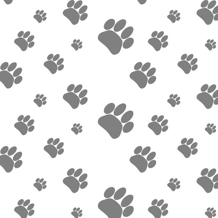 Seamless patter foot print dog. Footprint animal background, paw pet, wander puppy, vector graphic illustrationのイラスト素材
