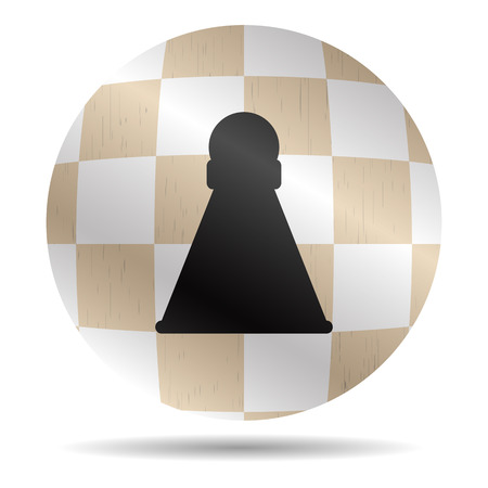 Icon chess pawn. Chessboard symbol, checkmate and rank, button and sign, strategy and sport. Vector graphic illustrationのイラスト素材