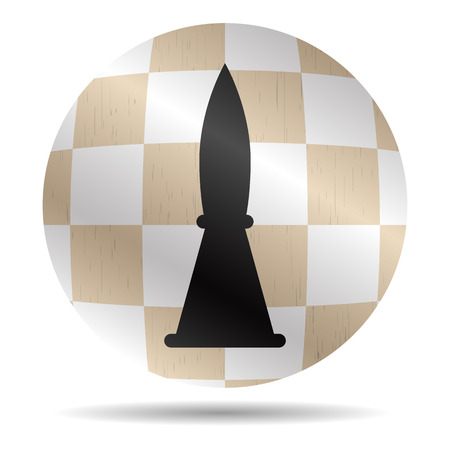 Icon chess bishop. Chessboard symbol, checkmate and rank, button and sign, strategy and sport. Vector graphic illustrationのイラスト素材