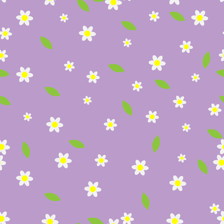 Seamless flower pattern camomile. Floral design blossom, summer decoration, vector art design abstract unusual fashion illustrationのイラスト素材