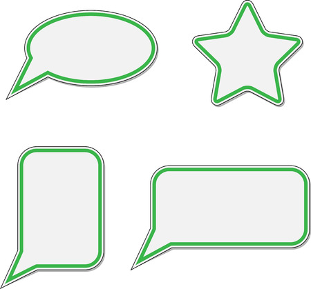 Sticker speech bubble set. Icon message web, label tag paper, talk communication, blank and note, banner empty, abstract speak, promotion frame, vector art design abstract unusual fashion illustrationのイラスト素材