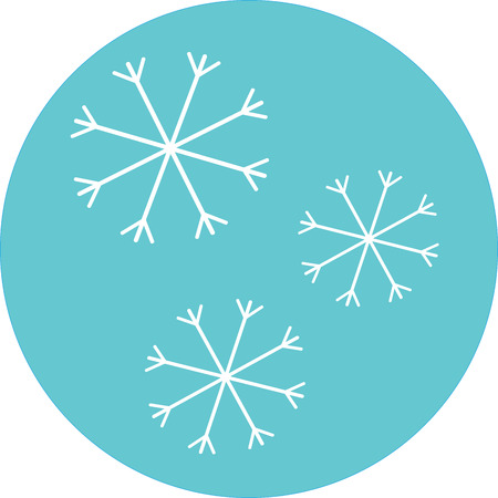 Snowflake icon label. Winter snow, design cold, season xmas sticker, christmas holiday, new year, vector art design abstract unusual fashion illustrationのイラスト素材