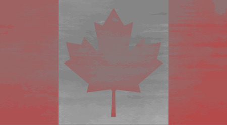 Shabby flag of Canada. National and weathered, country patriotic, texture aged, material antique. Vector art design abstract unusual fashion illustrationのイラスト素材