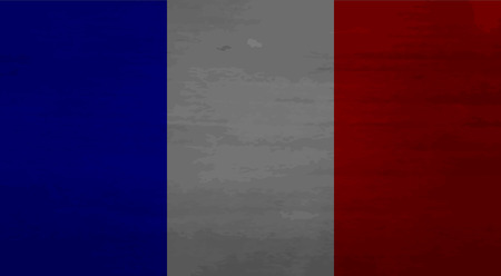 Grunge messy flag France. National europe, design dirty, retro textured. Vector art design abstract unusual fashion illustrationのイラスト素材