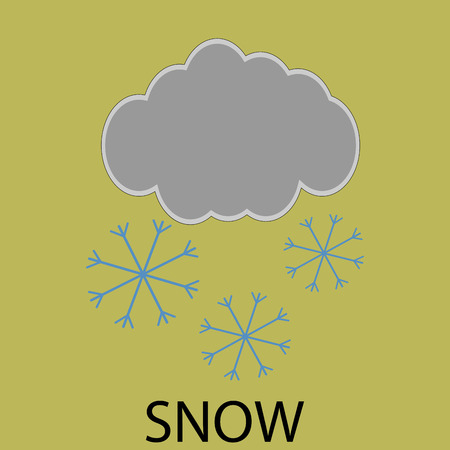 Icon weather snow. Winter design, cold sticker, cloud and flake, forecast climate. Vector art design abstract unusual fashion illustrationのイラスト素材