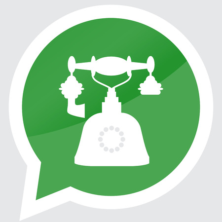 Retro telephone icon sticker design flat symbol. Retro sticker dial, vintage telephone, button phone, contact icon phone, call icon, symbol app communicate, telephony community. Vector illustrationのイラスト素材