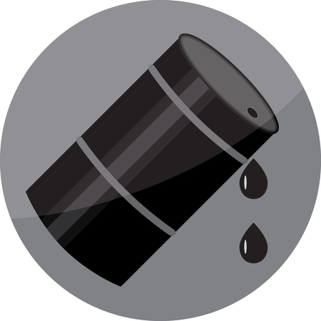 Flat icon oil barrel. Gasoline industry, black oil, fuel energy, barrel tank, container or keg storage. Vector art abstract unusual fashion illustrationのイラスト素材